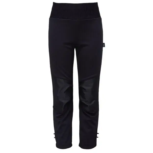 UNUO FLEXI Detské softshellové nohavice, čierna, veľkosť 134-140