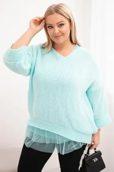 Kesi Włoski dámský set: svetr a halenka s krajkou