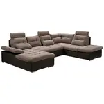 MID.YOU ROHOVÁ SEDAČKA, textil, kompozitní dřevo, tmavě hnědá, světle hnědá