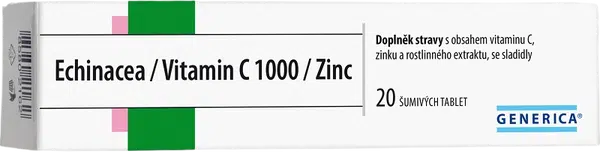 GENERICA Echinacea/Vitamin C 1000/Zinc 20 šumivých tablet