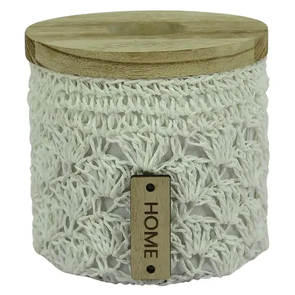 Háčkovaný okrúhly košík S Ø15,5 cm v13,5 cm