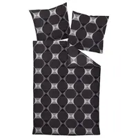 Janine POVLEČENÍ, makosatén, antracitová, šedá, 135/200 cm