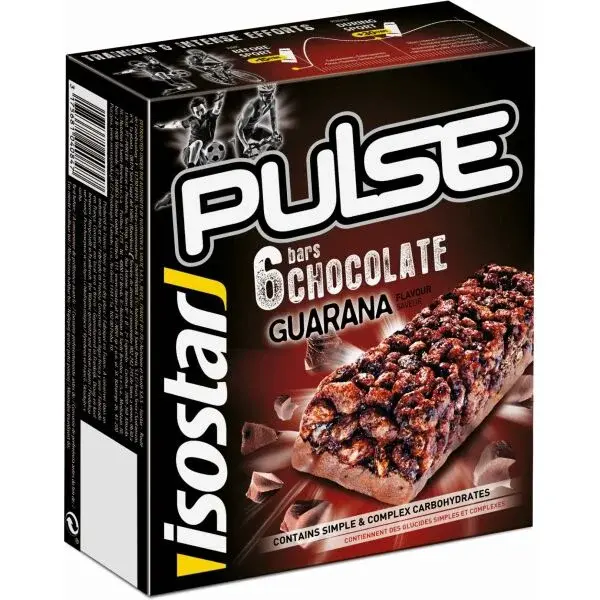 Isostar BAR PULSE 6x 23 G ČOKOLÁDA + GUARANA Energetická tyčinka, , veľkosť 23 G