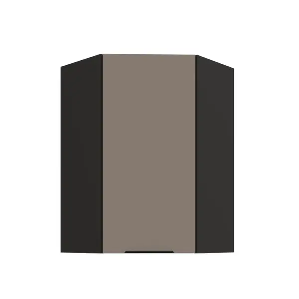 Horní rohová skříňka Aria 60x60 GN-90 1F (45°) Barva korpusu: Černá, Barva dvířek: TA - Sandgrau AFM