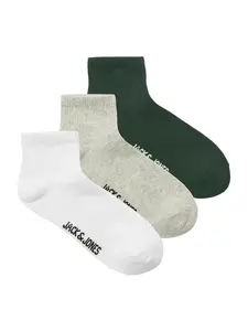 JACK & JONES Ponožky 'JACNATE'  sivá / jedľová / čierna / biela