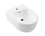 Villeroy & Boch Skyla - Závesný bidet 530x370 mm, s prepadom, otvor na batériu, CeramicPlus, Stone White 448200RW