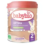 BABYBIO Optima 2 pokračovací kojenecké bio mléko 800 g