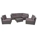 Gardenson TERASOVÁ SEDACÍ SOUPRAVA 7dílné, kov, plast, sklo, textil