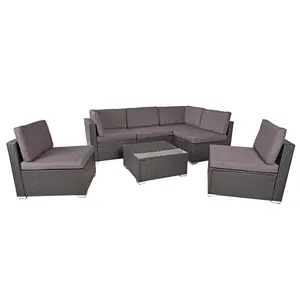 Gardenson TERASOVÁ SEDACÍ SOUPRAVA 7dílné, textil, sklo, plast, kov
