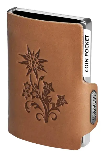Kožená mini peněženka Mondraghi Silhouette Edelweiss Caramel