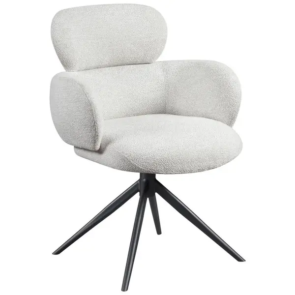 Novel ŽIDLE S PODRUČKAMI, železo, tkaná látka, krémová