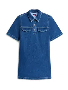 Tommy Jeans Šaty  modrá denim