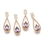 Brass Micro Pave Cubic Zirconia Pendants