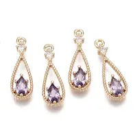 Brass Micro Pave Cubic Zirconia Pendants