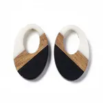 Opaque Resin & Walnut Wood Pendants