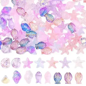 Electroplate and Golden Metal Enlaced Glass Beads