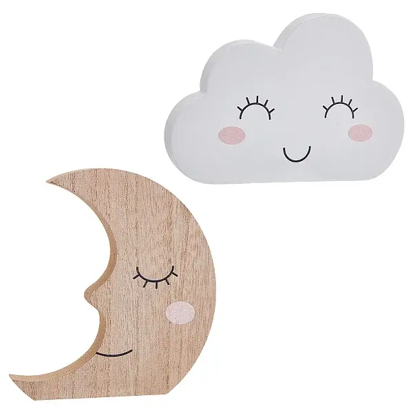 2Pcs 2 Styles MDF Board Wall Decorations