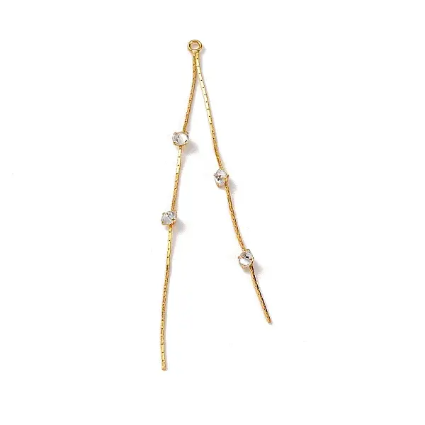 Brass Micro Pave Clear Cubic Zirconia Big Pendants