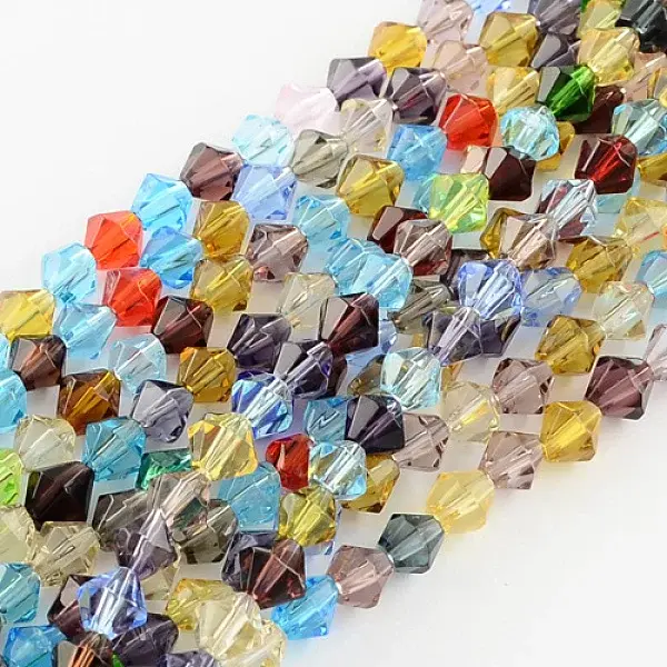Mixed Glass Bicone Beads Strands