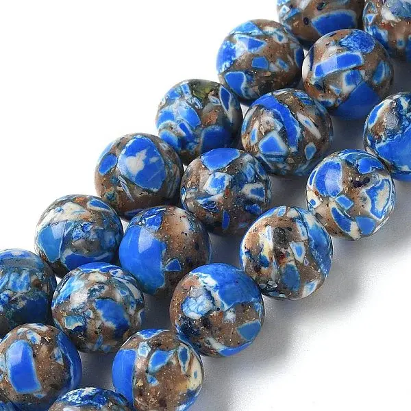 Dyed Synthetic Imperial Jasper Beads Strands