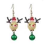 Glass Beaded Reindeer Dangle Earrings