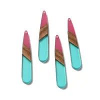 Opaque Resin & Walnut Wood Pendants