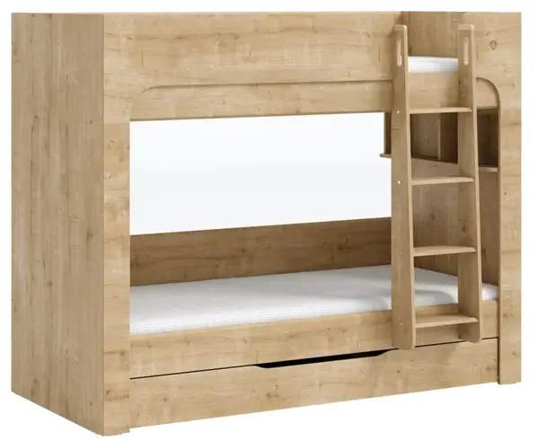 Poschodová posteľ s vnútornou policou 90x200cm cody - dub