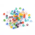 Faceted Bicone Transparent Glass Beads