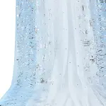 Polyester Snowflake Pattern Gauze Stained Silver Fabric