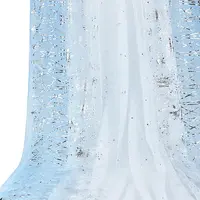 Polyester Snowflake Pattern Gauze Stained Silver Fabric