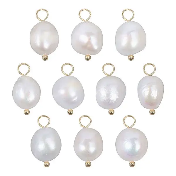 10Pcs Natural Freshwater Pearl Pendants