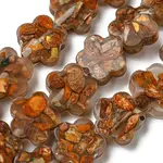 Dyed Natural Imperial Jasper with Resin Beads Strands