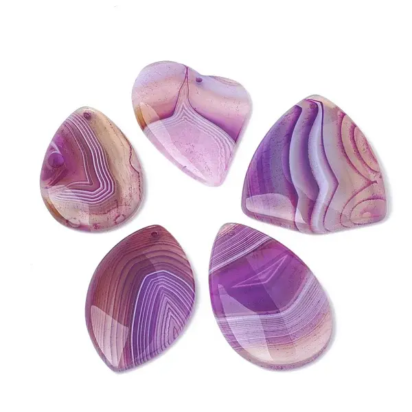 Dyed Natural Striped Agate/Banded Agate Pendants