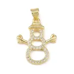 Christmas Brass Micro Pave Cubic Zirconia Pendants