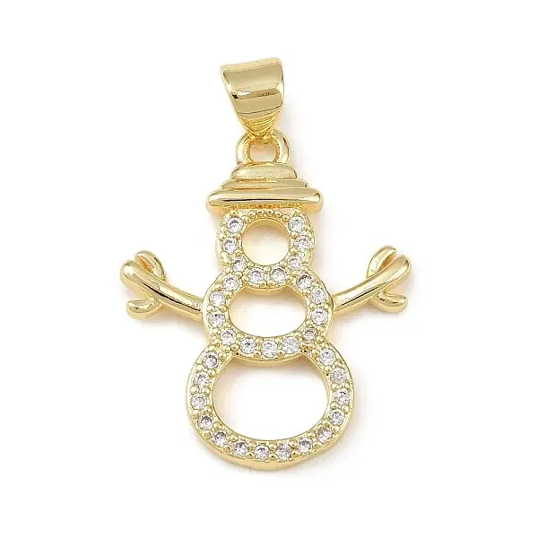 Christmas Brass Micro Pave Cubic Zirconia Pendants