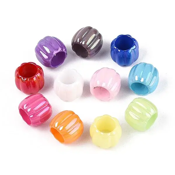 Pearlized UV Plating Opaque Acrylic European Beads