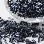 Opaque Colours Pearl Luster Plated Glass Twist Bugle Beads