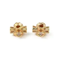 Brass Clear Cubic Zirconia Beads
