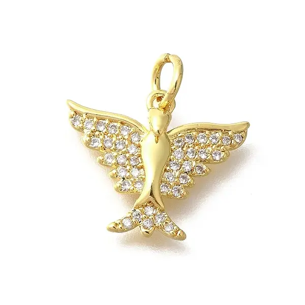 Brass Micro Pave Clear Cubic Zirconia Pendants