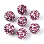 ABS Plastic Leopard Print Round Beads