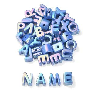 UV Plating Rainbow Iridescent Acrylic Beads