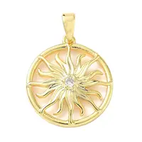 Brass Micro Pave Cubic Zirconia Pendants