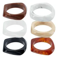6Pcs 6 Colors Acrylic Bangles for Women