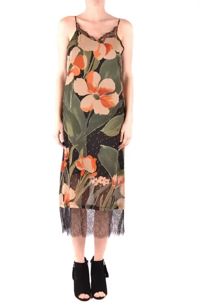 Květinové maxi šaty s krajkou