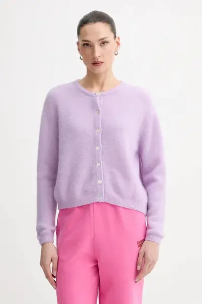 Kardigán s prímesou vlny American Vintage GILET ML COL ROND