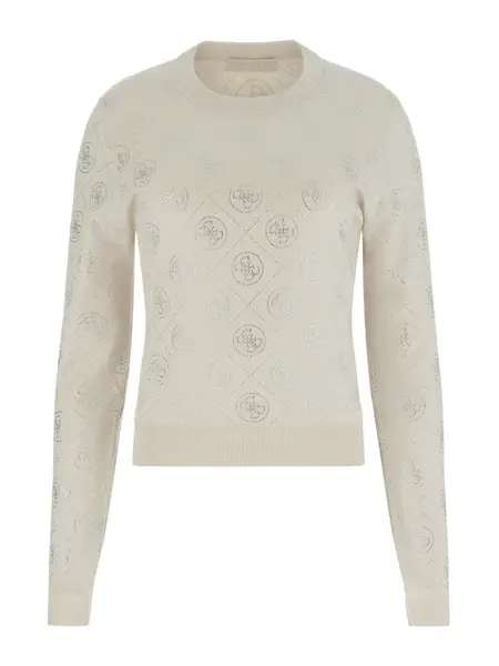 GUESS Sveter  svetlosivá / strieborná