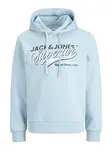 JACK & JONES Mikina  nebesky modrá / čierna / biela