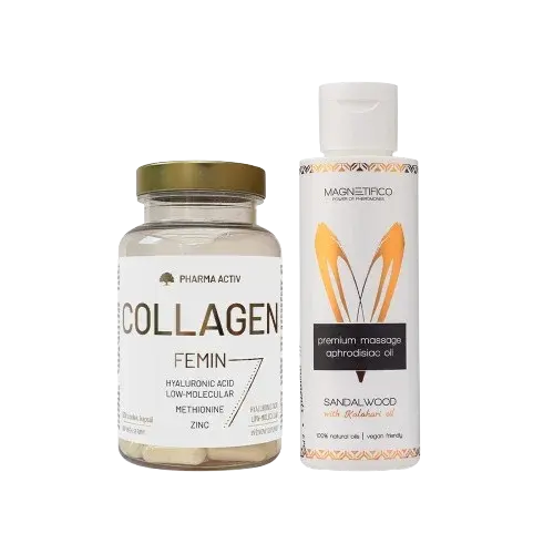 PHARMA ACTIV Collagen Femin tob.90 + Magnetifico Masážny afrodiziakálny olej Sandalwood 100ml