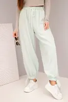 Kesi Włoski dámské široké kalhoty s vázáním