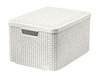 Curver Úložný box Rattan Style2 L s víkem 1 ks krémový